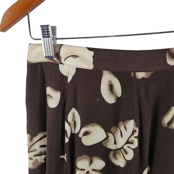 Vintage Sassco Brown Floral A-Line Knee Length Wrap Skirt Women's 10- 28" Waist - Picture 2 of 10